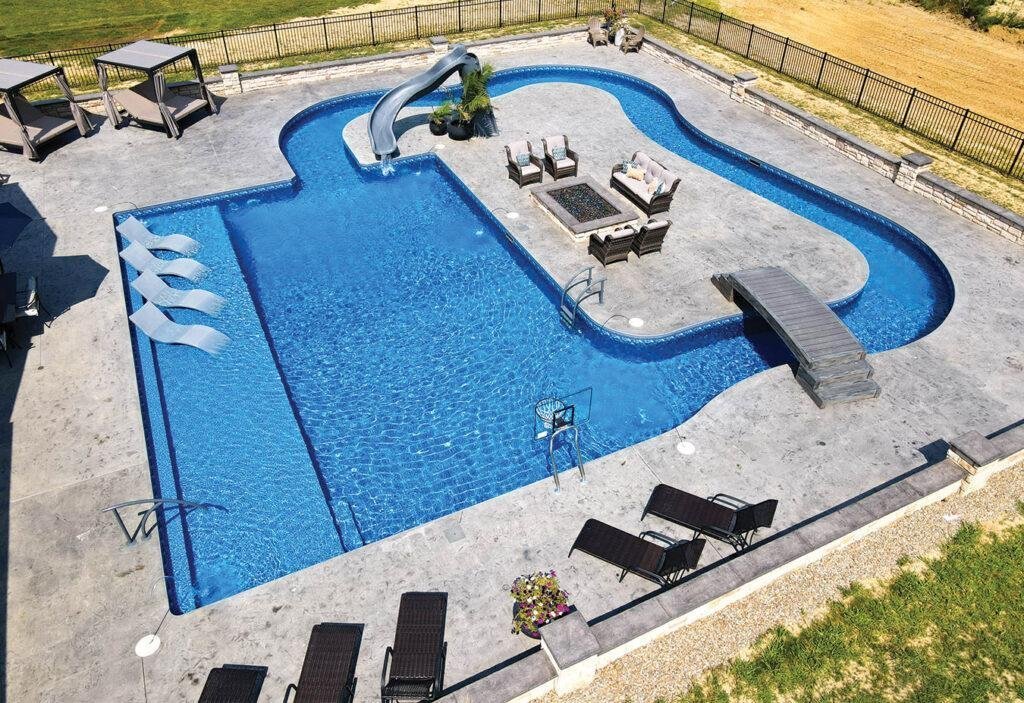Cayman with Light Blue Mystic Inground Pool Liner