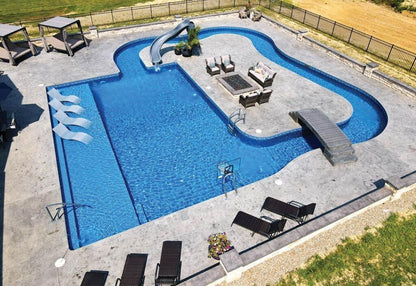Cayman with Light Blue Mystic Inground Pool Liner