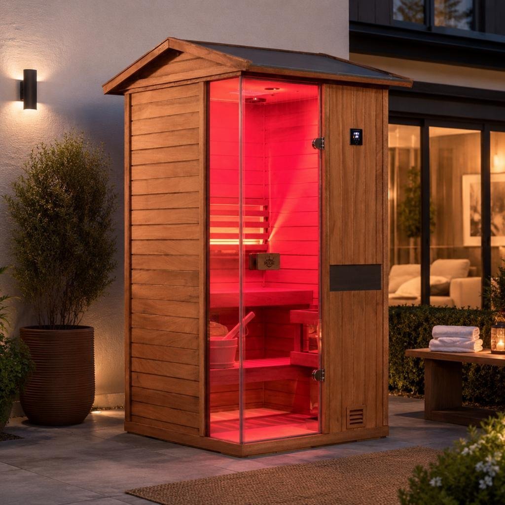 3-Person Outdoor Steam Sauna – Ultimate Relaxation with Red Light & Negative-Ions