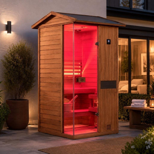 3-Person Outdoor Steam Sauna – Ultimate Relaxation with Red Light & Negative-Ions