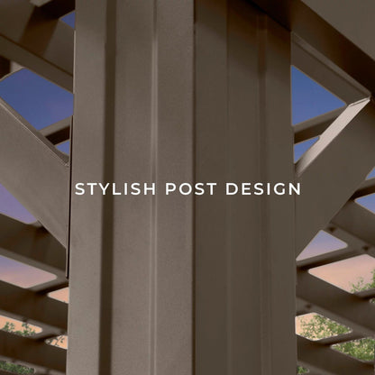 14×10 Ashford Traditional Steel Pergola With Sail Shade Soft Canopy