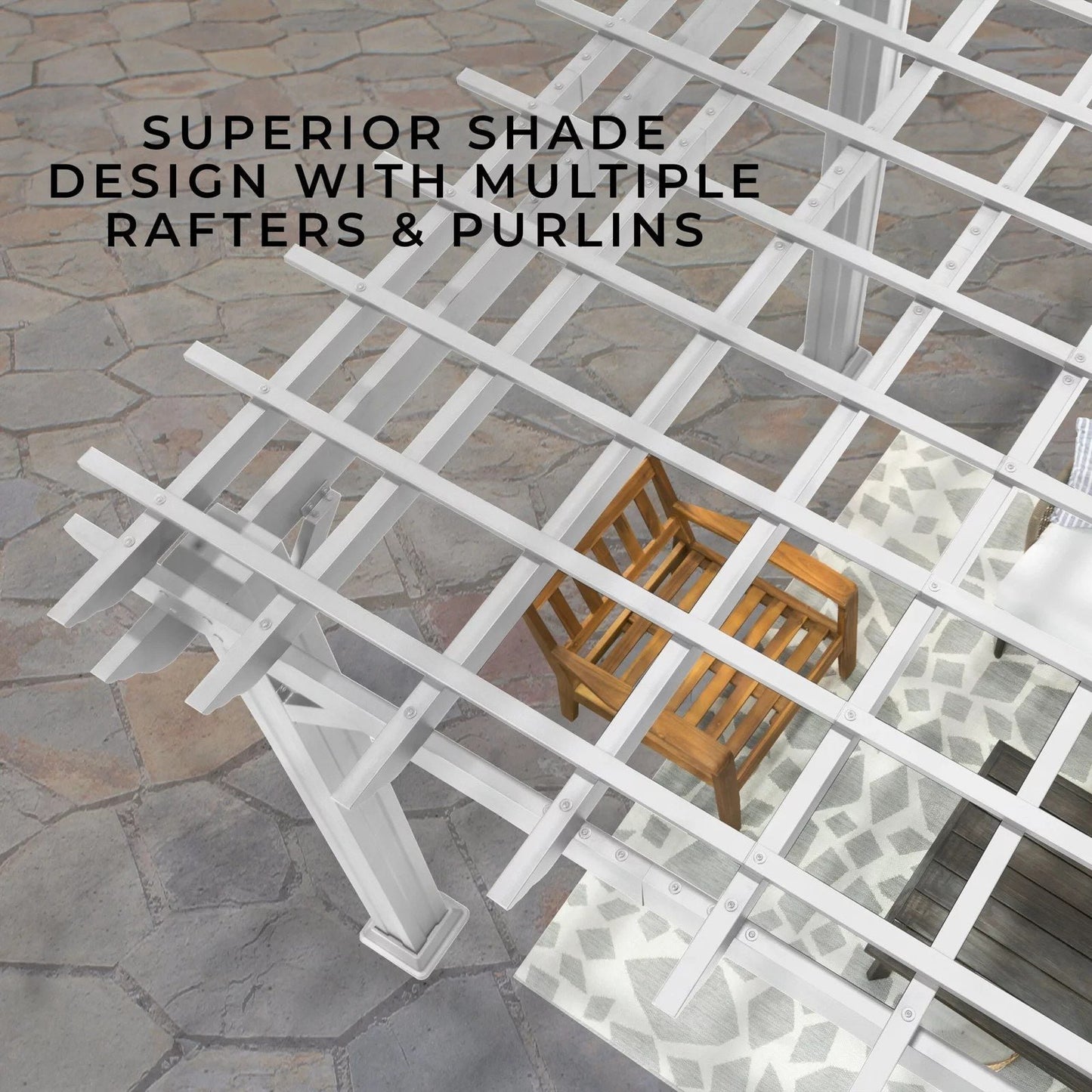 12×10 Hawthorne Traditional Steel Pergola With Sail Shade Soft Canopy