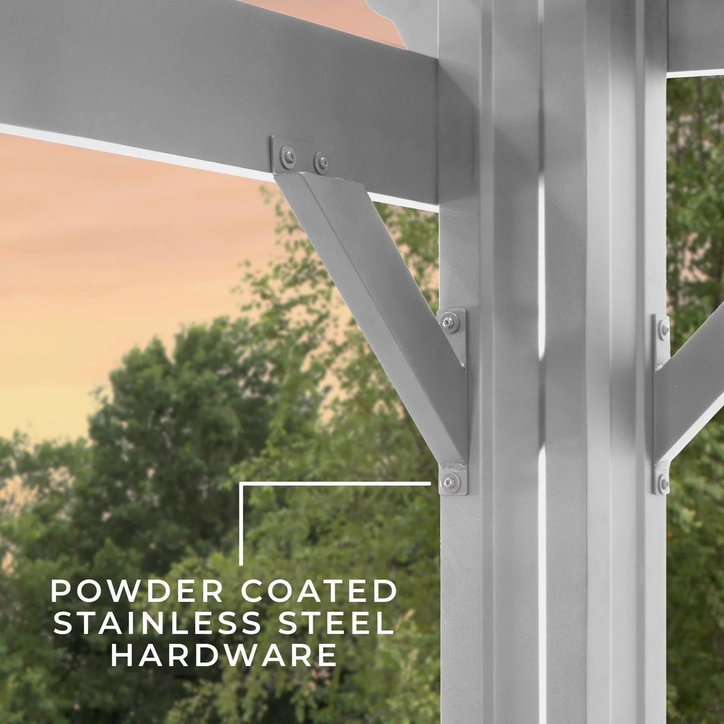 12×10 Hawthorne Traditional Steel Pergola With Sail Shade Soft Canopy