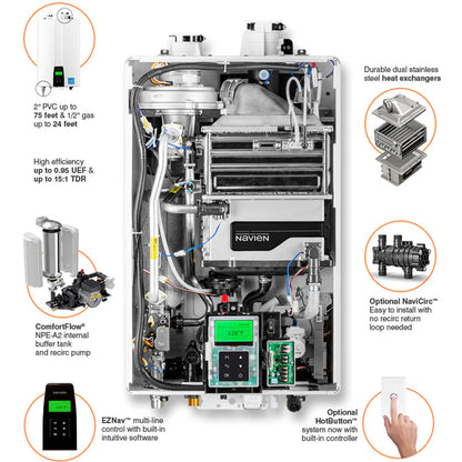 NPE-240A2 – Condensing Tankless Water Heater – 199,000 BTU