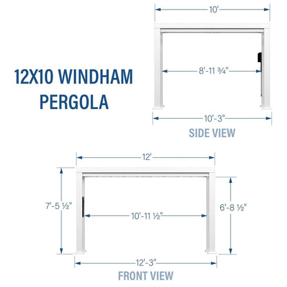 12×10 Windham Modern Steel Pergola With Sail Shade Soft Canopy