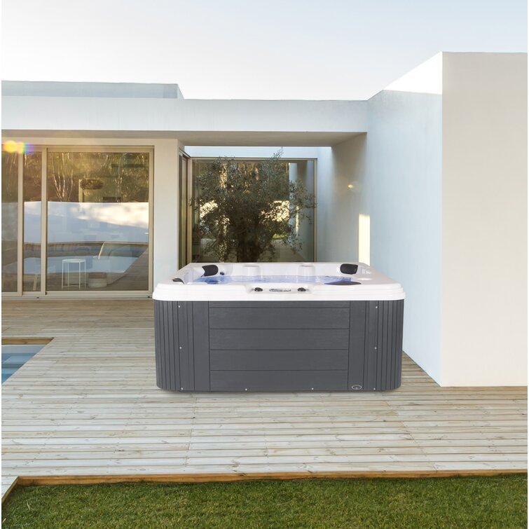 Revive LS 6 Person 86 Stainless Jet Lounger Hot Tub with Heater and Ozone