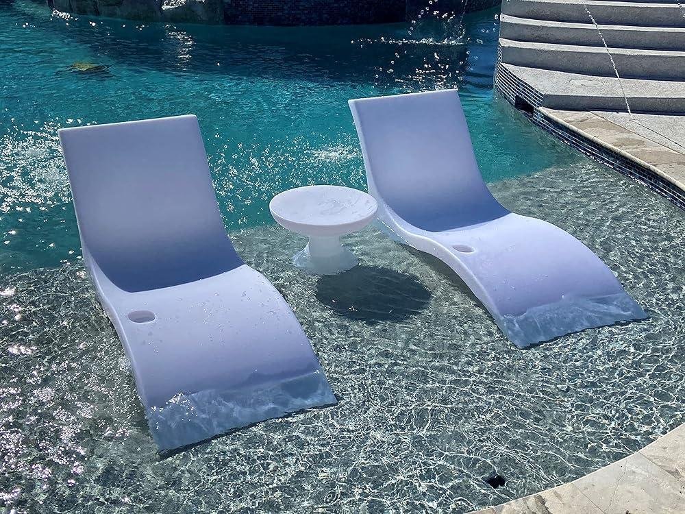 Ledge Lounger Luxury In-Pool Chaise Lounge Set. For Tanning Ledges Up to 9″ Deep