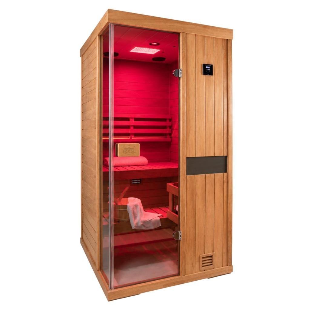 HKXSC 1-Person oxygen ion Indoor Steam Sauna African Mahogany Wood