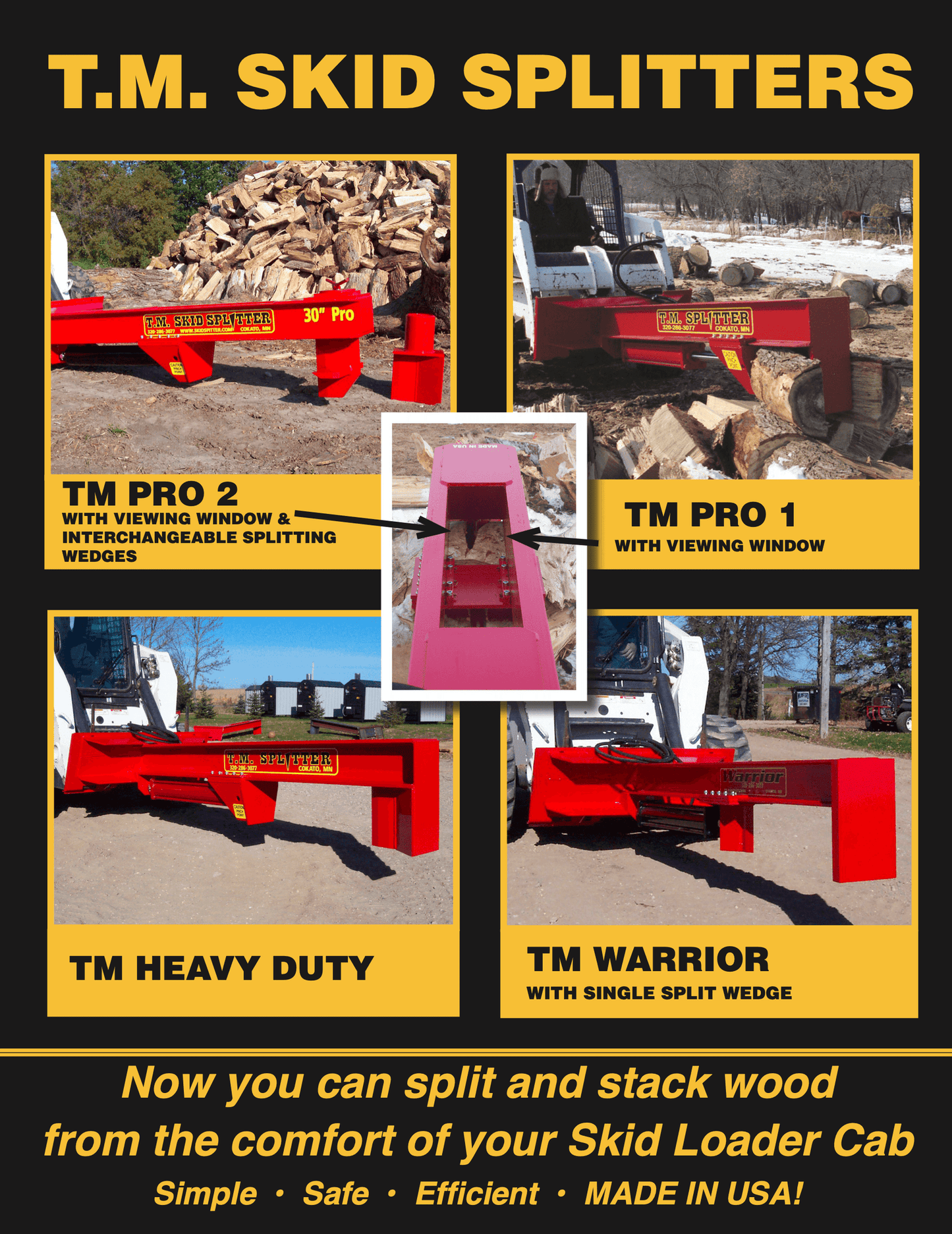 TM Heavy Duty Log Splitter Skid Steer Attachment (30” or 36” Stroke)