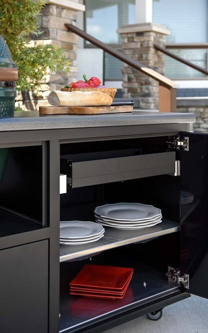 Challenger Designs 83″ Kamado Grill & Built-in Grill Outdoor Kitchen Island