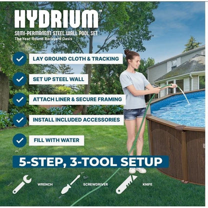 Aquarian Resort Value 24′ Round 52″ Tall Above Ground Pool Package lesecho2452les