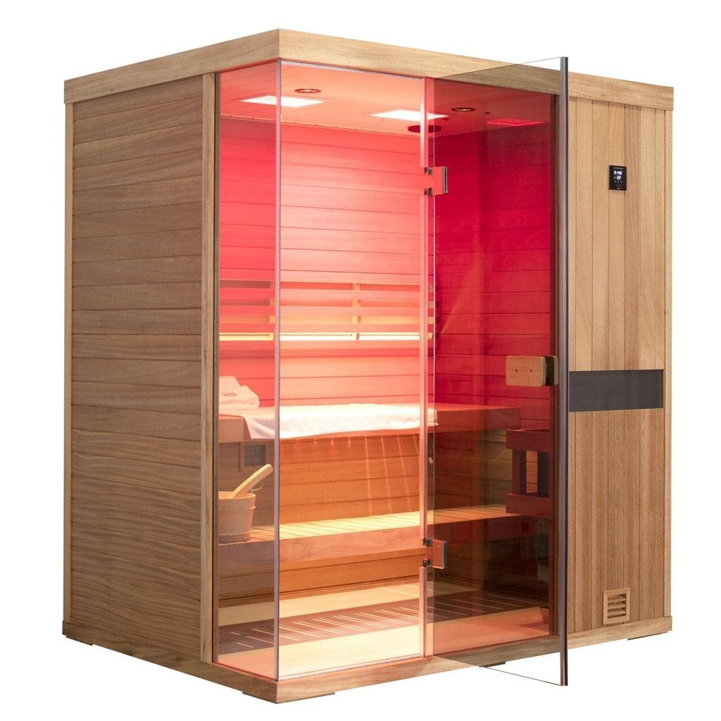 HKXSC 1-Person oxygen ion Indoor Steam Sauna African Mahogany Wood