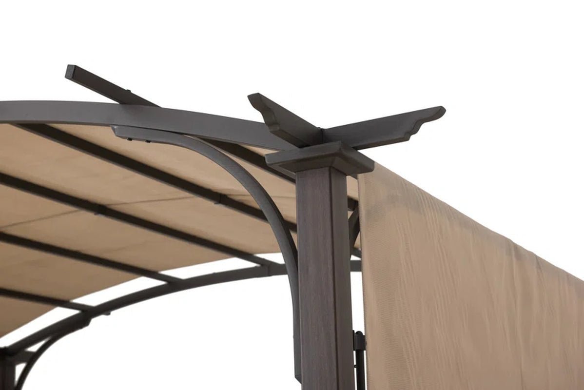 Pergola, Outdoor Steel Arched Pergola with Adjustable Canopy