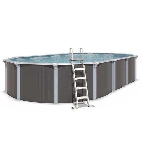 Trigano Piscine métal hors sol anthracite 5,20 x 3,95 x 1,32 m