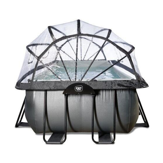 Exit Piscine Black Leather 400x200x100cm avec pompe filtrante à sable et dôme