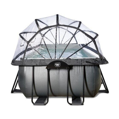 Exit Piscine Black Leather 400x200x100cm avec pompe filtrante à sable et dôme