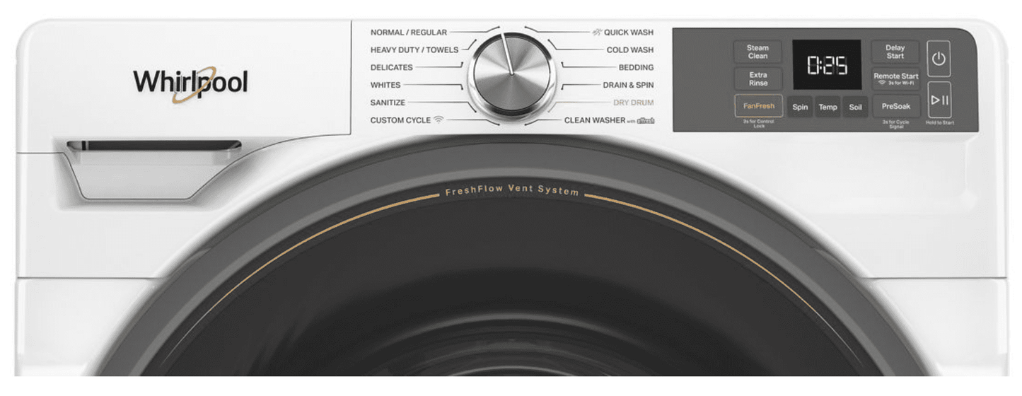 Whirlpool WFW5720RW 4.5 cu. ft. Smart Front Load Washer FreshFlow Vent System