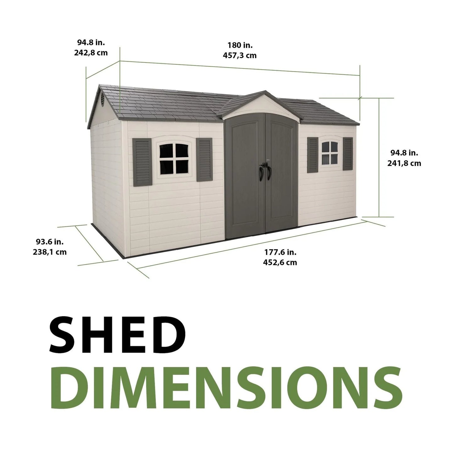 Lifetime Legacy 15 ft x 8 ft Outdoor Storage Sheds – 60465