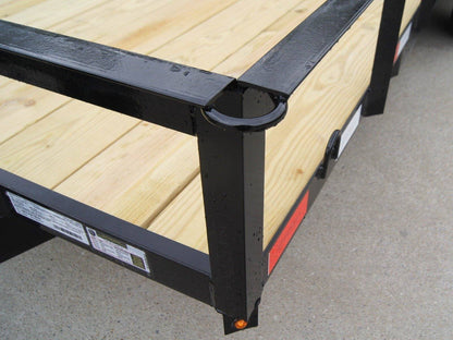 6’4″ x 16 Utility Trailer Double Axle Dovetail With Gate Powder Coated (2) 3500lb Axles