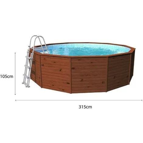 Piscine bois ronde Diamant 360 x 131 cm