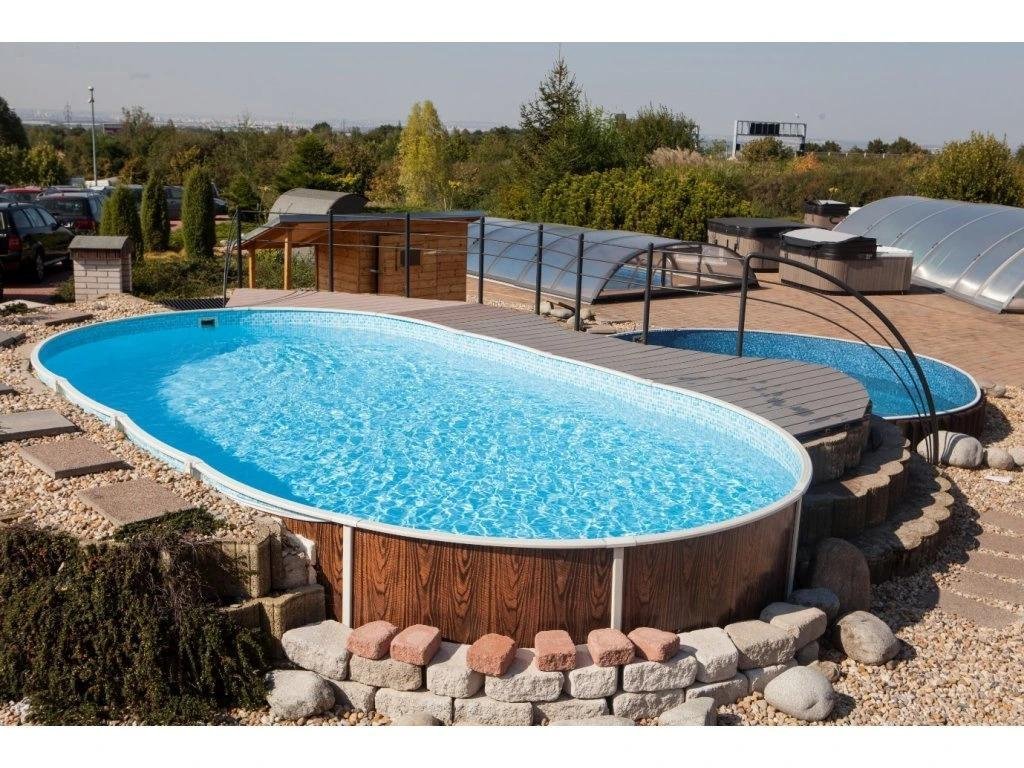 Piscine semi-enterrée et enterrée Azuro en acier 9,1 x 4,6 x 1,2 m