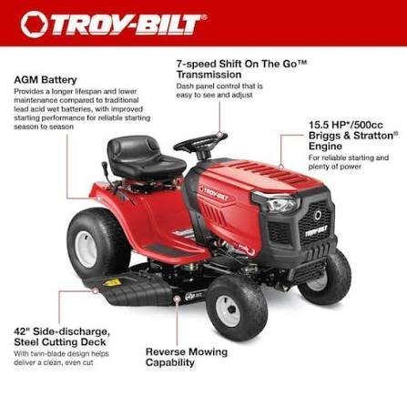 Troy Bilt Bronco 42 Riding Lawn Mower
