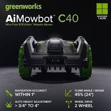 Greenworks AiMowbot Wire-Free RTKVision Robotic Mower C40