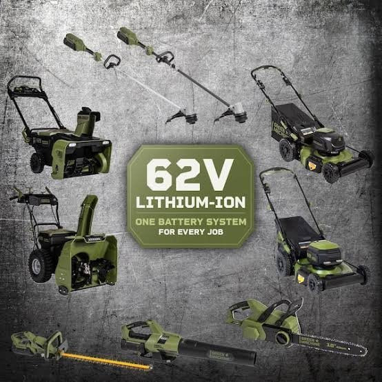 Green Machine 62V Brushless 22 in. Electric Cordless Battery Self