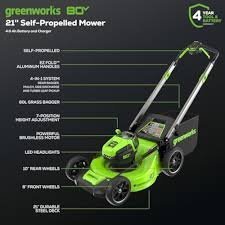 Greenworks 80V 21″ Self-Propelled Cordless Lawn Mower