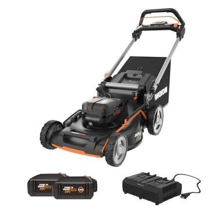 Worx 40-volt 21-in Cordless Self-propelled Lawn Mower 5 Ah