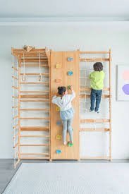 Walnut Modular | Swedish Ladder Jungle Gym – Wall Mounted by Avenlur