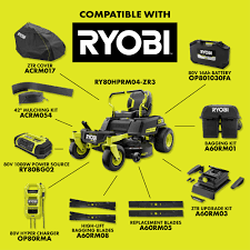Kit de cortacésped de giro cero sin escobillas ZR3 de 80 V de alto rendimiento con plataforma de 42 pulgadas