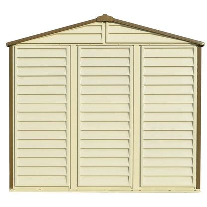 DuraMax 8ft x 6ft Storeall Vinyl Shed with Foundation Kit and window