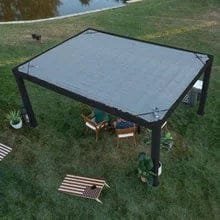 16×12 trenton modern steel pergola with sail shade soft canopy