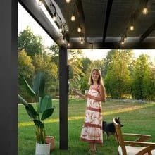 16×12 trenton modern steel pergola with sail shade soft canopy