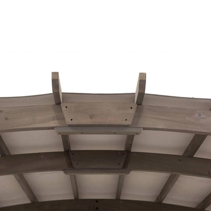 SummerCove 10 ft. x 14 ft. Light Gray Cedar Frame Arched Pergola with Shelves