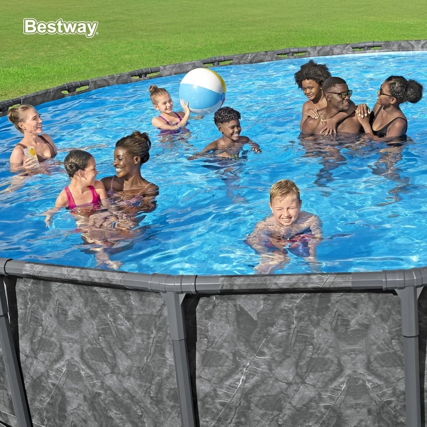 Bestway APX 365 18’x52″ Round Above Ground Swimming Pool Set with Pump & Ladders