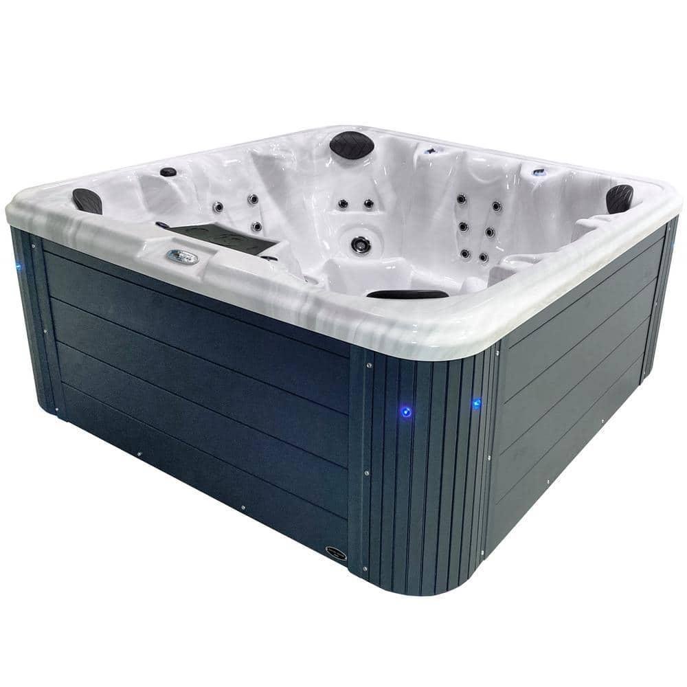 Insight 7 Person 34-Jet 73-Port Non-Lounger Acrylic Spa with Ice Bucket by Aqualife by Strong Spas