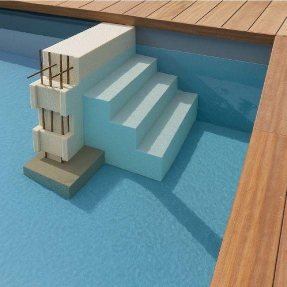 Piscine complète Polybloc en bloc polystyrène avec escalier
