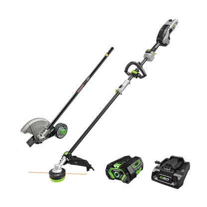 Multi-Head Combo Kit with 16-Inch Carbon Fiber String Trimmer, Carbon Fiber Edger, 56V Power Head, 4.0Ah Battery & 320W Charger