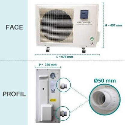 Pompe à chaleur piscine 14 kW Arroka Pro 90