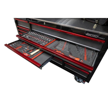 Pro Series | Loaded 53″ 20-Drawer Rolling Tool Box | White and Red
