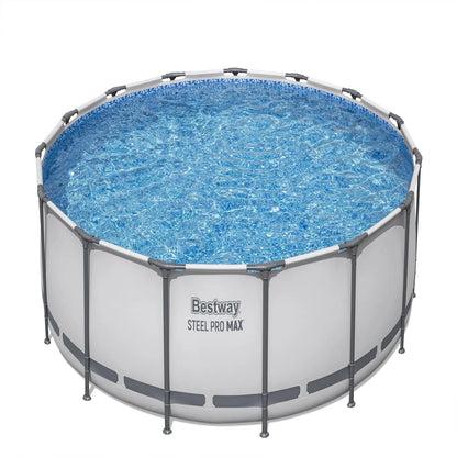 Bestway Steel Pro MAX 10 Foot x 30 Inch Round Metal Frame Above Ground Outdoor Backyard Swimming Pool Set with 330 GPH Filter Pumps