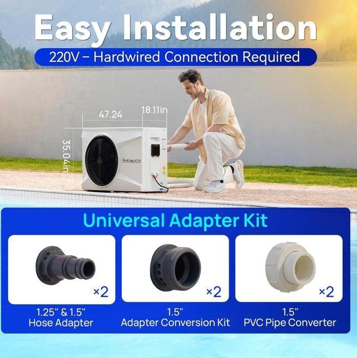 Pool HEX075 75000 BTU Up to 21,000 Gallons Pools 220V