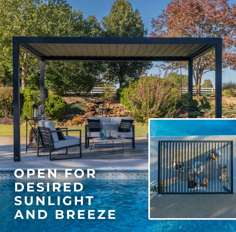 Backyard Discovery Sarasota 16x10 Steel Louvered Pergola with Power