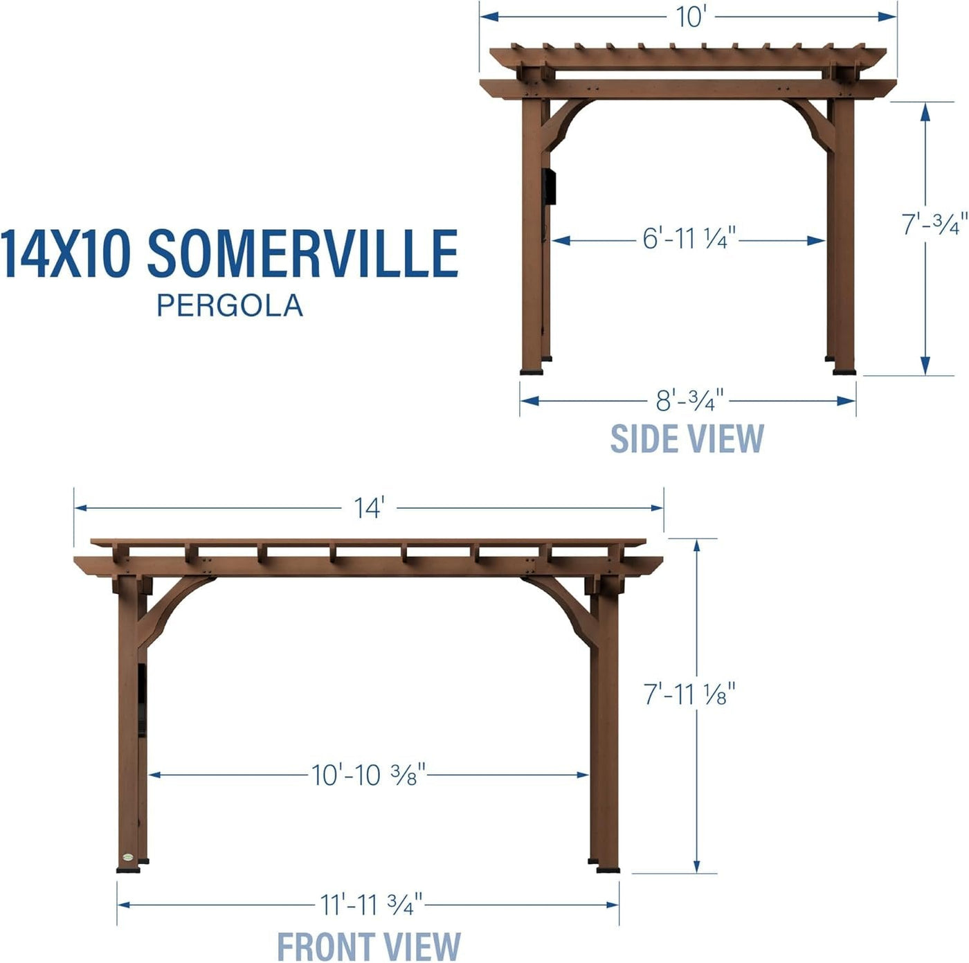 Backyard Discovery 14 Ft x 10 Ft Somerville Cedar Pergola with Power