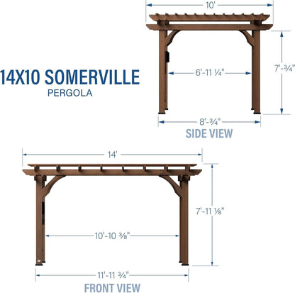 Backyard Discovery 14 Ft x 10 Ft Somerville Cedar Pergola with Power
