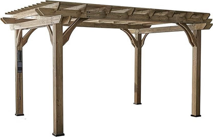 Backyard Discovery 14 Ft x 10 Ft Somerville Cedar Pergola with Power