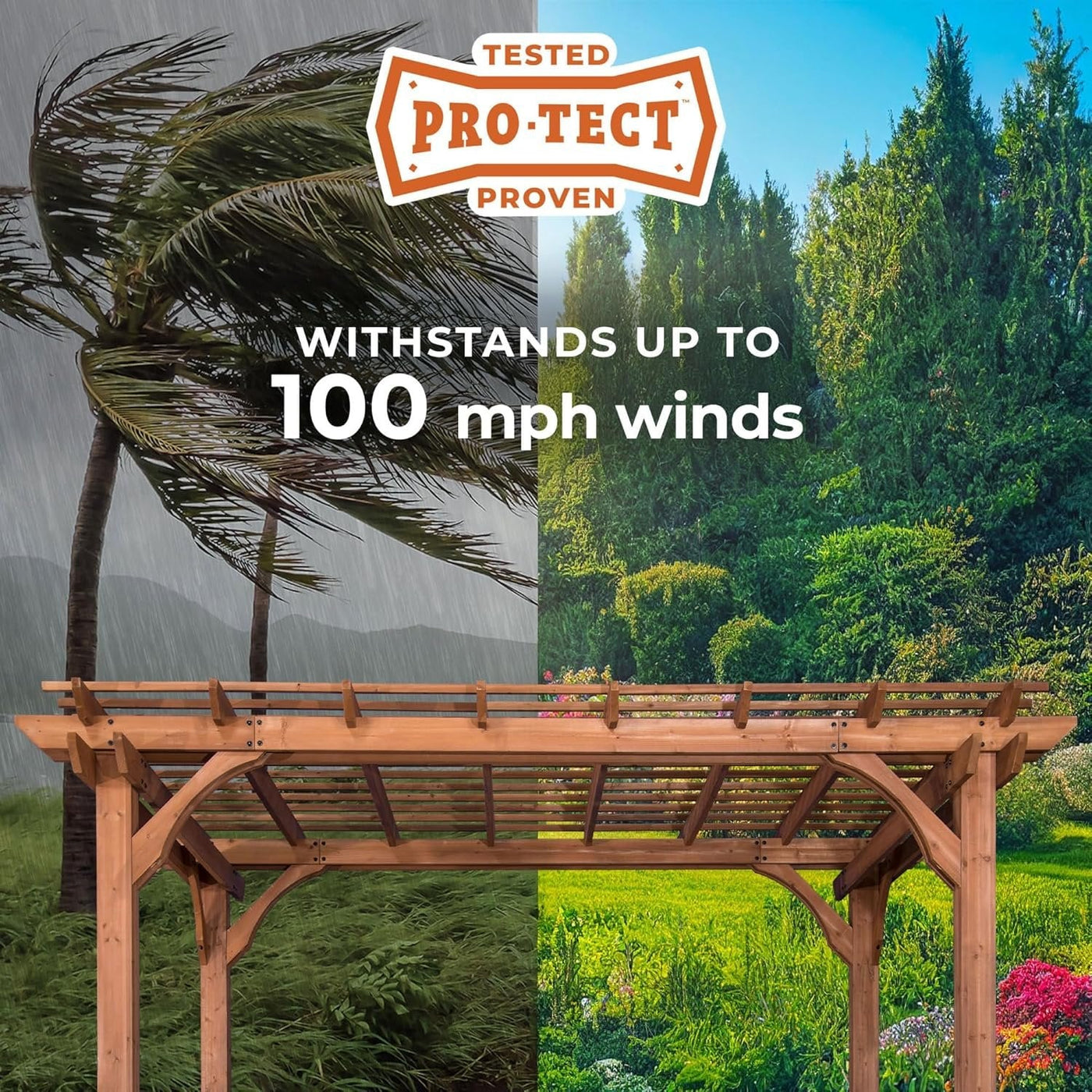 Backyard Discovery 10 Ft x 14 Ft Cedar Wood Outdoor Patio Pergola