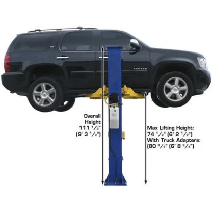 Atlas 9KBPX Baseplate 2-Post Car Lift 9000 Lb for Low Ceilings